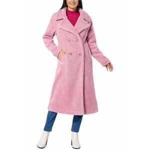 G by Giuliana Black Label Teddy Coat Lilac Pink Double Breasted Size XS NWT